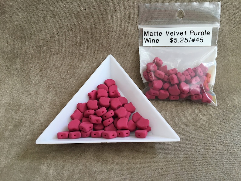 Matte Velvet Purple Wine Ginko Beads
