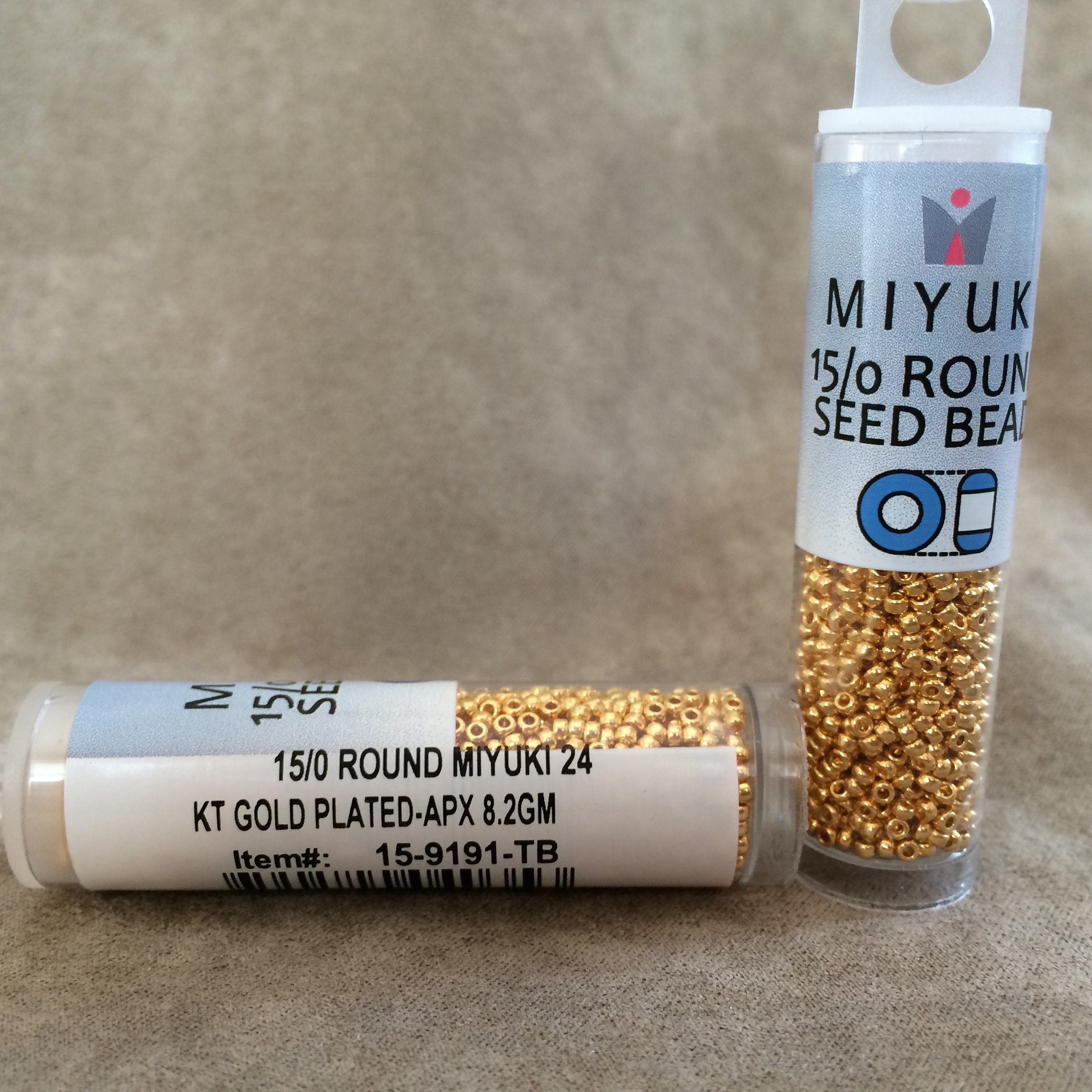 Miyuki ROUND 15/0 Seed Beads 24KT GOLD PLATED (5 grams tube)