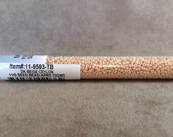 11-9593, Dark Beige / Light Caramel Ceylon, 11/0 Seed Bead by Miyuki