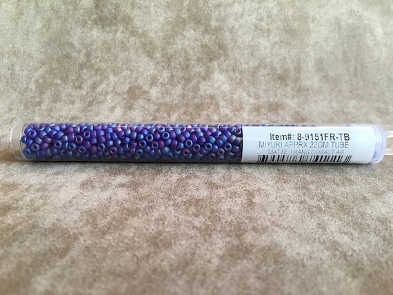 6-151FR, Miyuki 20g Matte Transparent Cobalt AB 6-151FR, Miyuki 20g Matte Transparent Cobalt AB