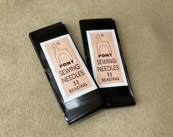 2 Pack Set, Pony Size 11 Beading Needle, #25 per pack, Made in India, 2.125"