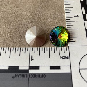 6 pc Set, Swarovski Article 1122, Crystal Vitrail Medium Foiled Rivoli, 14mm image 2