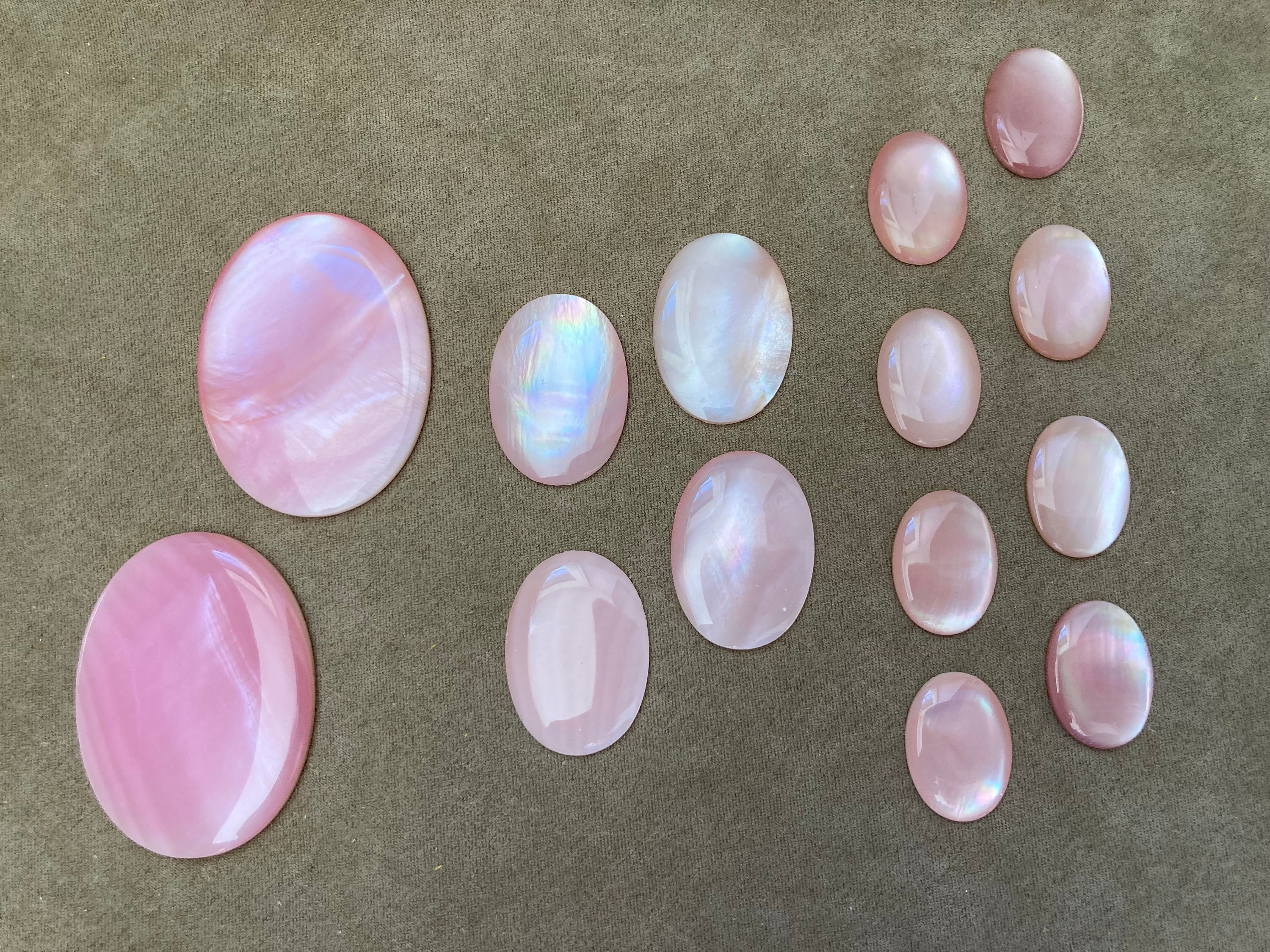 Shell Flat Back Calibrated Cabochon, Oval, Pink Mussel, 3 Sizes ...