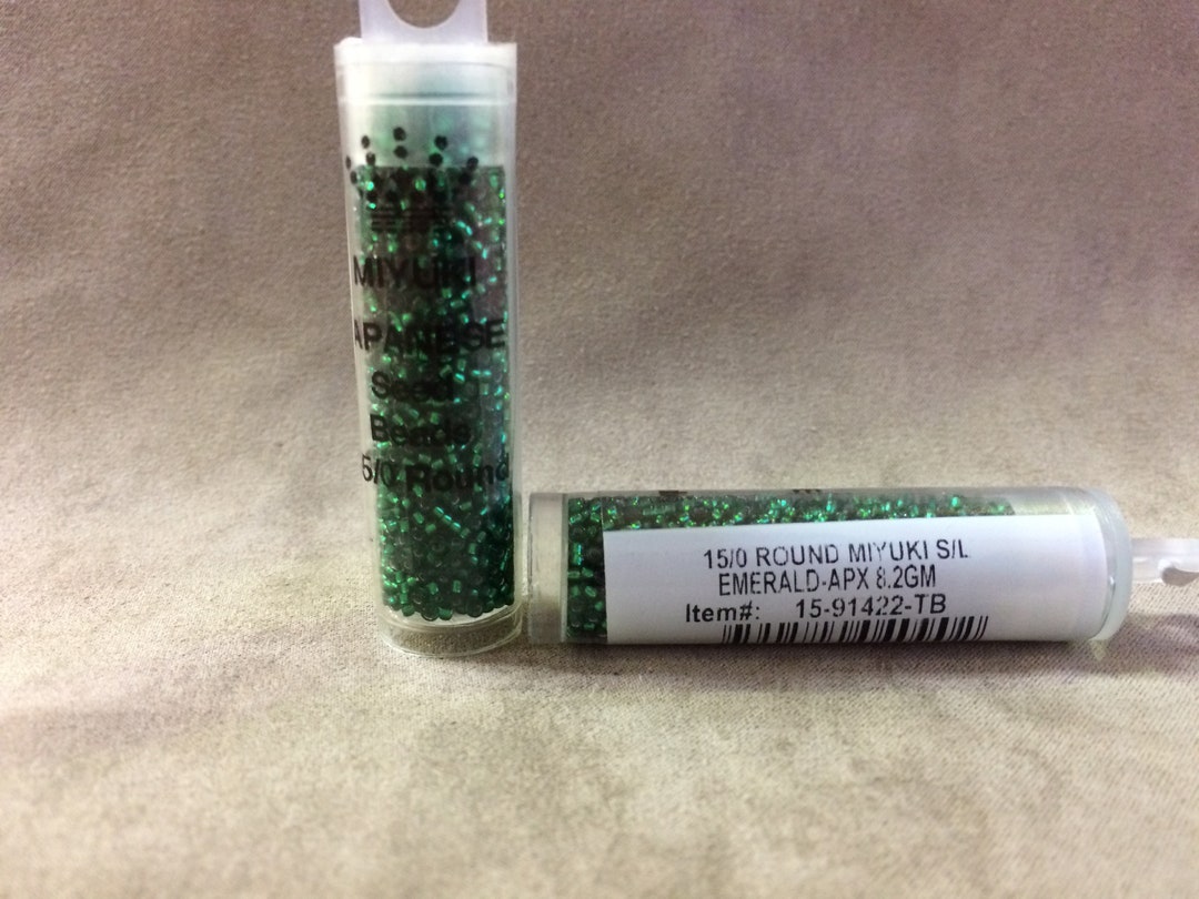 15-91422 Silver Lined Emerald 15/0 Seed Bead by Miyuki - Etsy