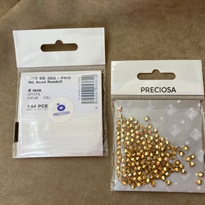 Preciosa 4mm Bicone, Crystal Aurum (Gold) Full, #144 pieces