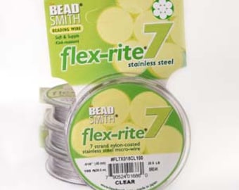 Flex-Rite 7 streng, .018 nylon gecoate roestvrijstalen microdraad, 100' door The Beadsmith