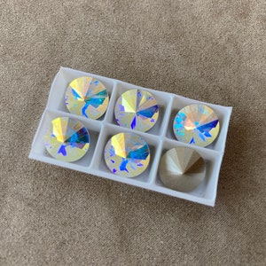 Set of 6, Swarovski Art. 1122, Crystal AB Foiled, 12mm