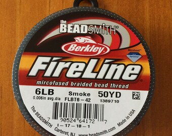 FireLine 6lb Smoke, 50 Yard Spool, Microfused Braided Bead Thread
