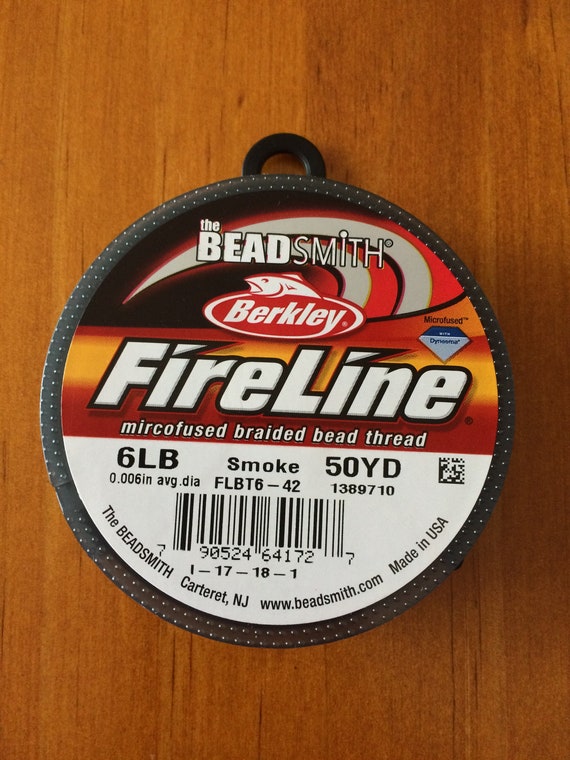 Fireline 6lb Smoke, 50 Yard Spool, Microfused Braided Bead Thread