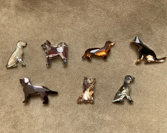 Swarovski Dog Collection, Fancy Stone & Flatback, Akita, German Shepherd, Lab, and Weimaraners