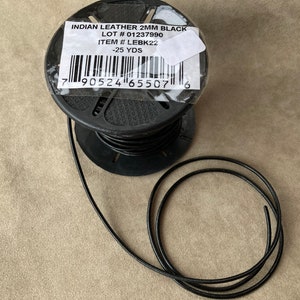 2mm Black Leather, Round, Made in India