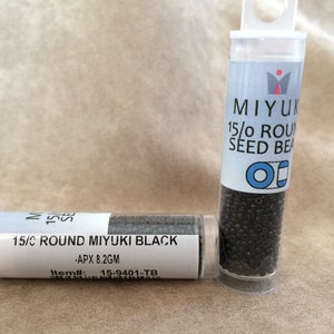 15-9401, Black, 15/0 Seed Bead by Miyuki