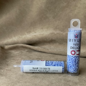 Delica 11/0, DB1568, Opaque Agate Blue Luster, by Miyuki