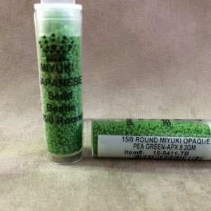 15-9411, Opaque Pea Green, 15/0 Seed Bead by Miyuki