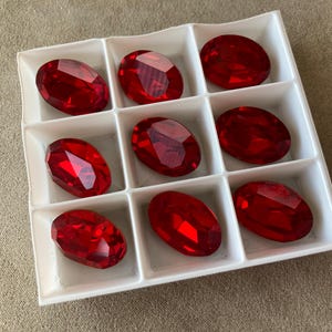 Set of 2, Swarovski Oval, Article 4100, 18x13mm, Light Siam, Vintage!