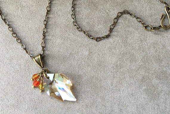 Swarovski cheap leaf necklace