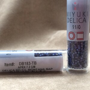 Delica 11/0, DB183, Color Lined Montana Sapphire, by Miyuki