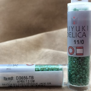 Delica 11/0, DB656, Dyed Opaque Jade Green by Miyuki