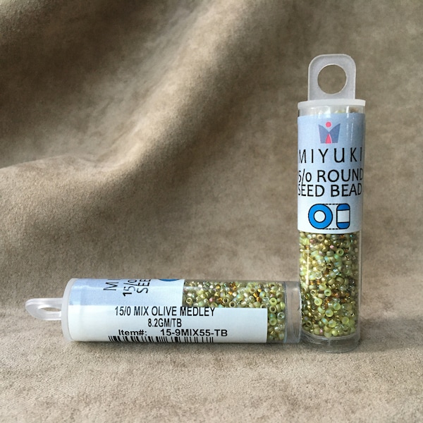 15-9MIX55, Olive Medley Mix, Size 15/0 Seed Bead by Miyuki