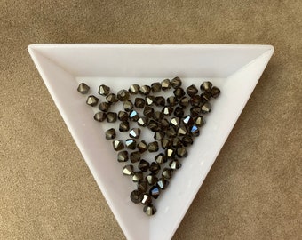Swarovski 4mm Bicone, Satin Smokey Quartz, package of 72