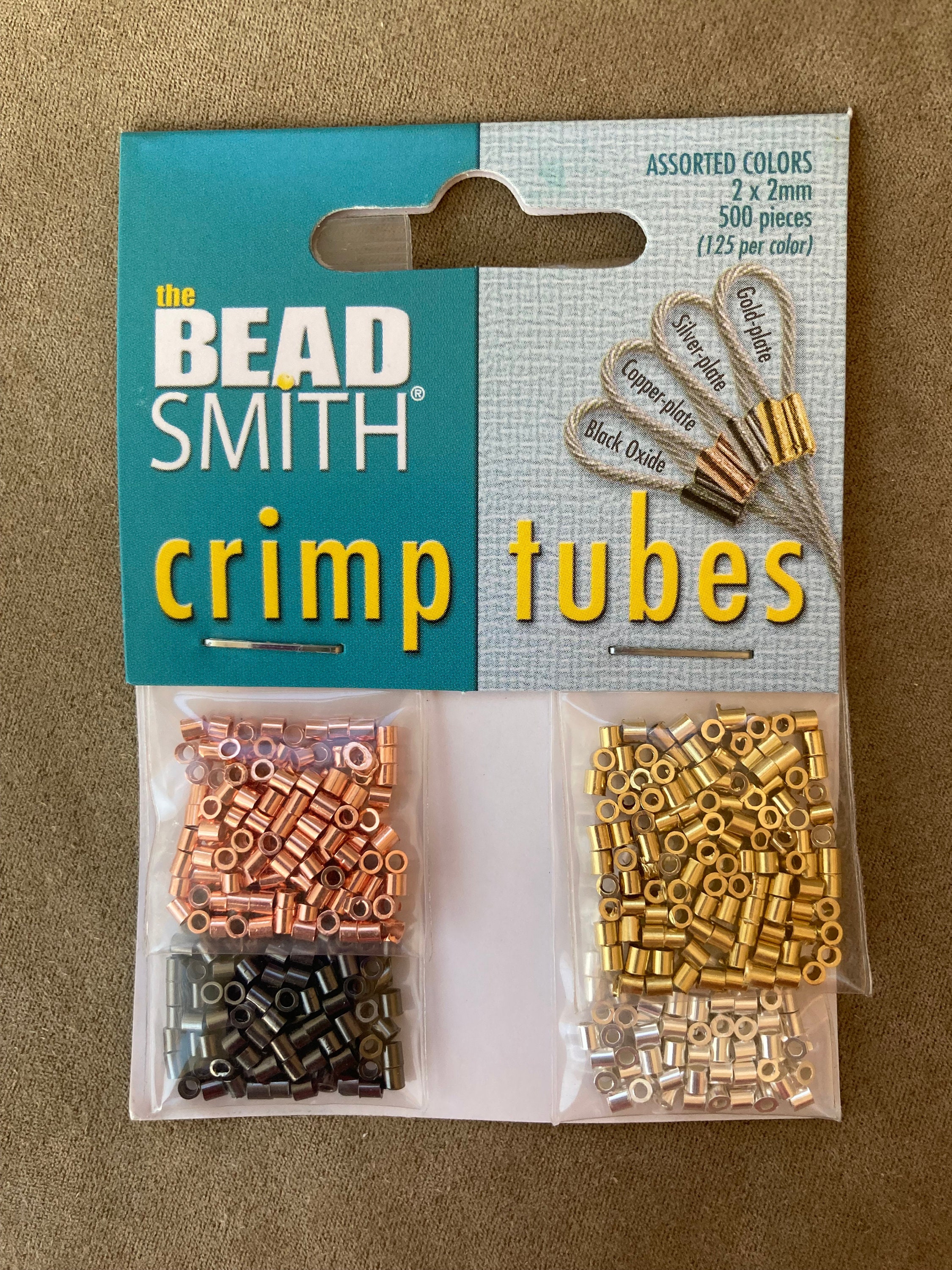 Crimp Bead Variety Pack, Size 1, Silver Plated, Gold Color, Copper