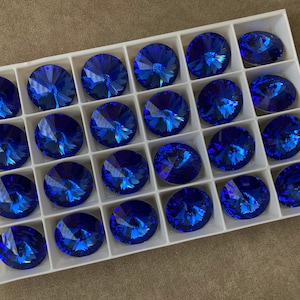 Swarovski Article 1122, Sapphire Foiled, 18mm, By the Piece