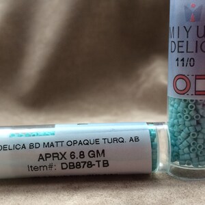 Delica 11/0, DB878, Matte Opaque Turquoise AB by Miyuki