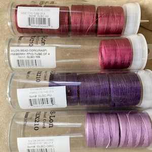 S-Lon ビーズコード TEX210、パープル、77 ヤード スプール