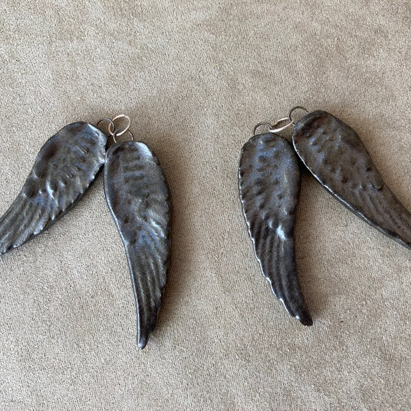 Ceramic Angel Wing Pendant, Set of 2, by Michelle McCarthy