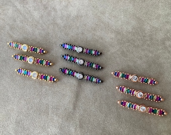 Micro Pave CZ Link / Connector, 3 Finishes, 37x6mm, Sold by the piece