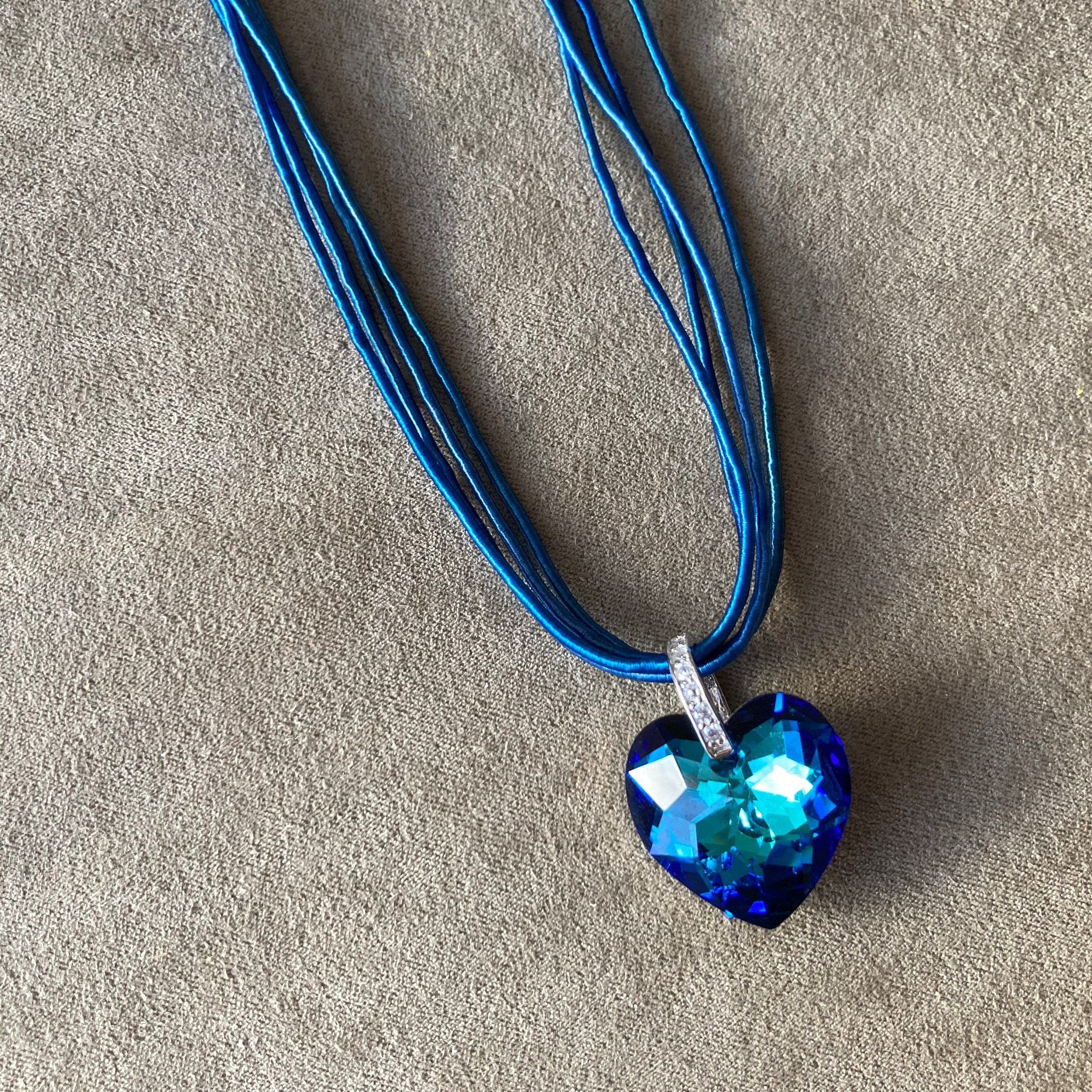Infinity Love Heart Pendant Necklace -Zircon Blue Crystal - December B|  RingMen Jewelry