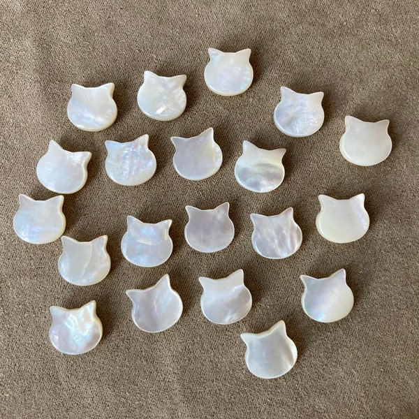 Mother of Pearl Cat Bead, Horizontal or Vertical Hole