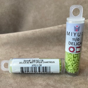 Delica 11/0, DB763, Matte Opaque Chartreuse by Miyuki
