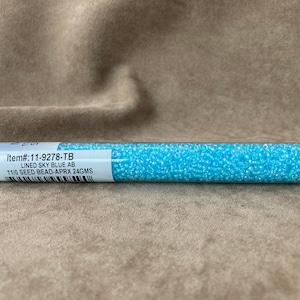 11-9278, Foderato Sky Blue AB/Aqua Lined Crystal AB, 11/0 Seed Bead di Miyuki