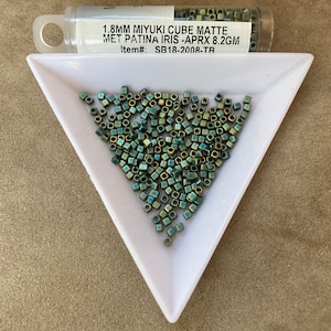 1.8mm Cube Bead, SB18-2008, Matte Metallic Patina Iris Square Bead by Miyuki