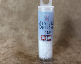 Delica 11/0, DB200, Opaque Chalk White by Miyuki