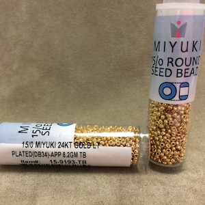 15-9193, 24KT Gold Light Plated, 15/0 Seed Bead by Miyuki