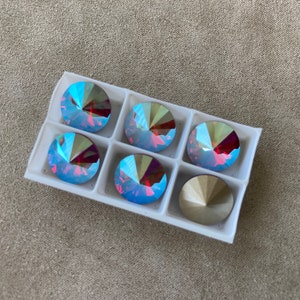 Set of 6, Swarovski Art. 1122, Siam Shimmer Foiled, 12mm