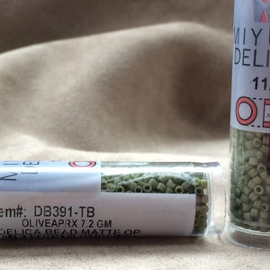 Delica 11/0, DB391, Matte Opaque Olive by Miyuki