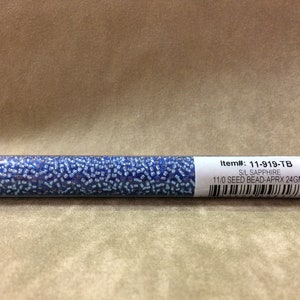 11-919, Zaffiro foderato in argento, perlina 11/0 di Miyuki