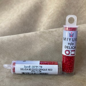 Delica 11/0, DB791, Dyed Opaque Red by Miyuki