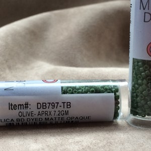 Delica 11/0, DB797, Dyed Matte Opaque Olive by Miyuki