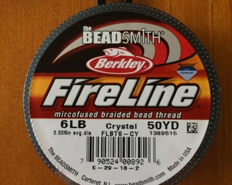 FireLine 6lb Crystal, 50 Yard Spool, Microfused Braided Bead Thread