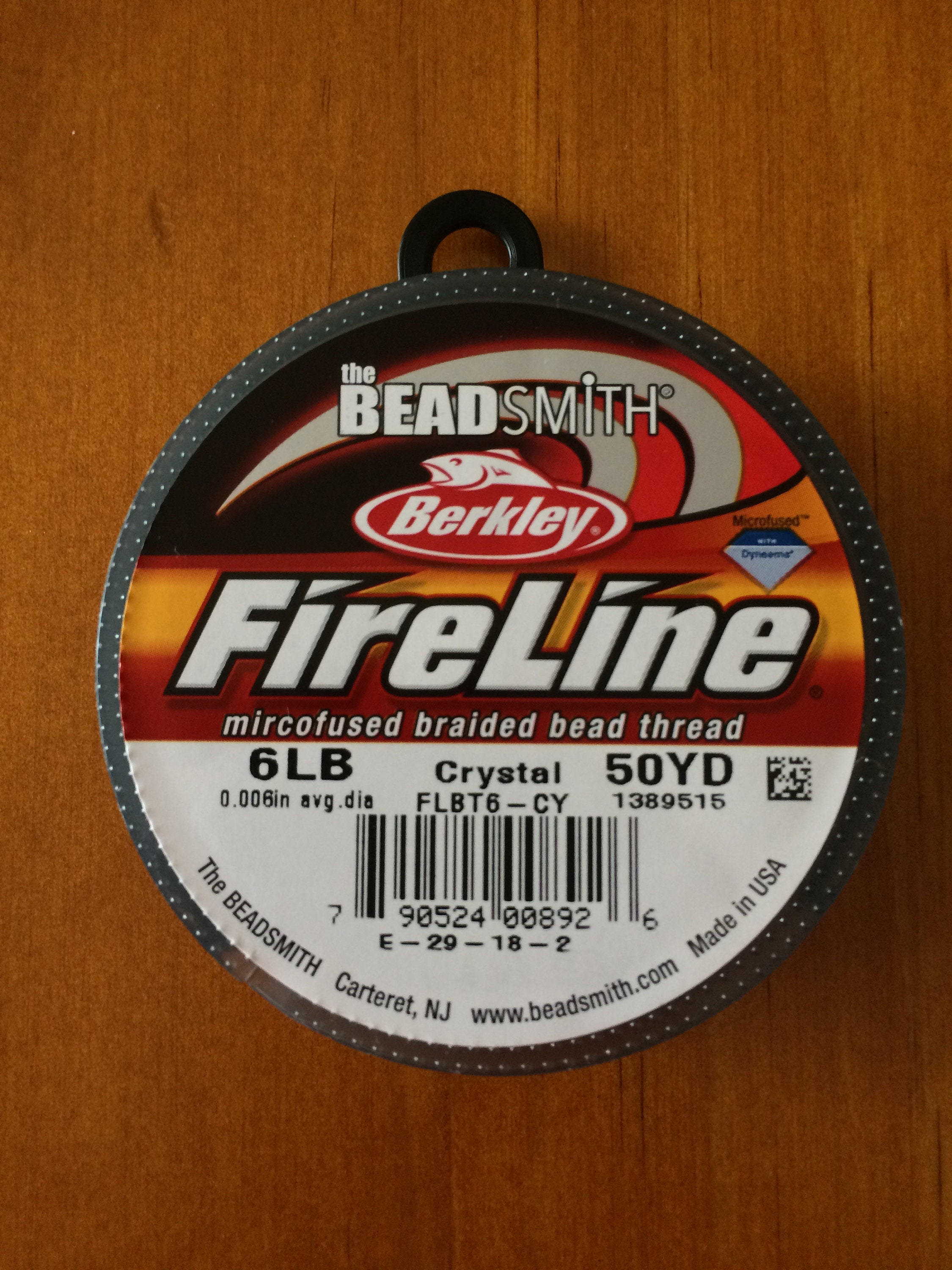 Fireline 6lb Crystal, 50 Yard Spool, Microfused Braided Bead Thread 
