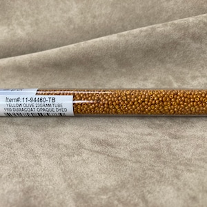 11-94460, Duracoat Opaque Dyed Yellow Olive, 11/0 Seed Bead by Miyuki