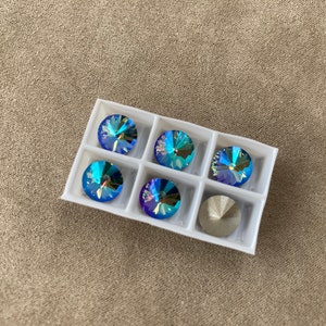 Set of 6, Swarovski Art. 1122, SS39 / 8mm, Crystal Paradise Shine Foiled Rivoli