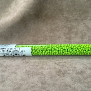 8-94471, Duracoat Opaque Dyed Neon Green, 8/0 Seed Bead by Miyuki