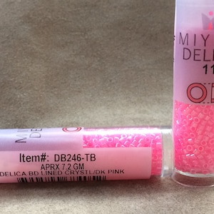 Delica 11/0, DB246, Lined Crystal Dark Pink by Miyuki