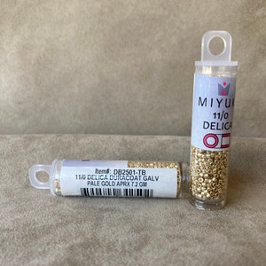 Delica 11/0, DB2501, Duracoat Galvanized Pale Gold, by Miyuki