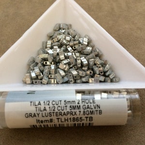 Half Tila, TLH1865, Galvanized Gray Luster, Miyuki